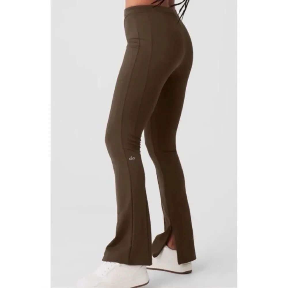 ALO Yoga High-Waist 7/8 Zip It Flare Legging Limited Espresso Size XS~S